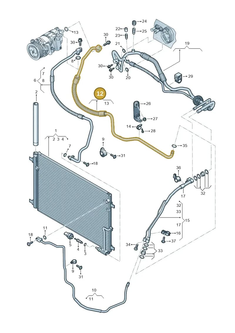 4H0260707AB — Audi A8 (2013-2018) diagram 771260550, position 12