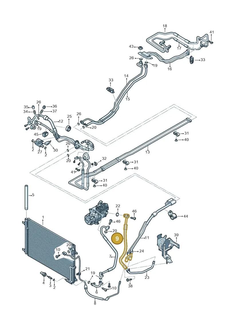 4H0260707AL — Audi A8 (2013-2018) diagram 696260500, position 9