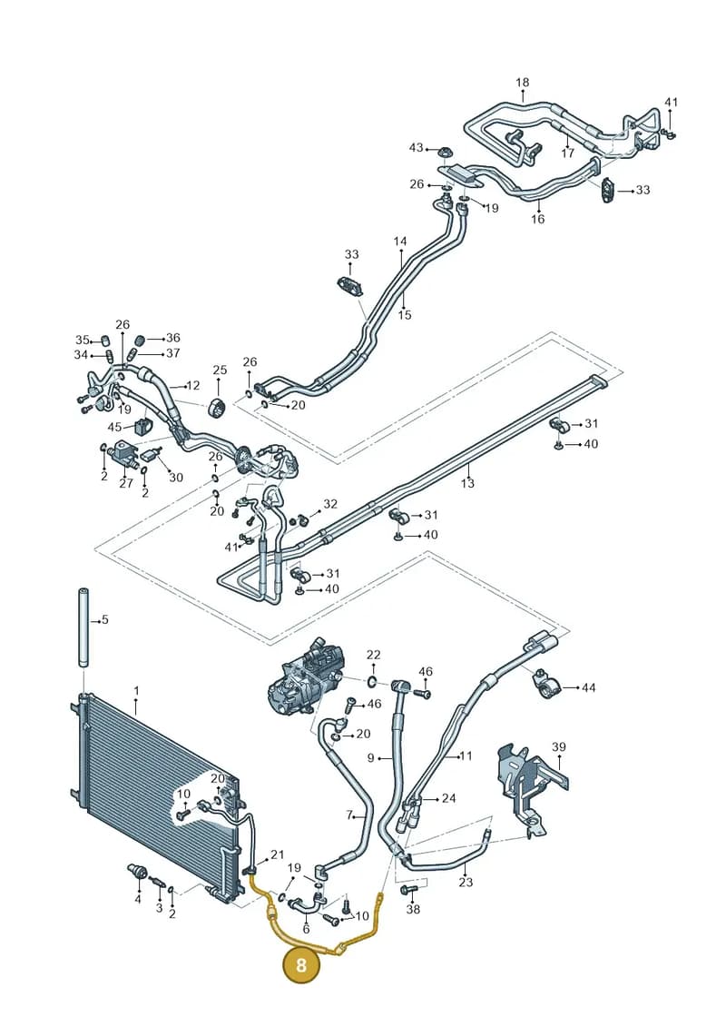 4H0260710AA — Audi A8 (2013-2018) diagram 696260500, position 8