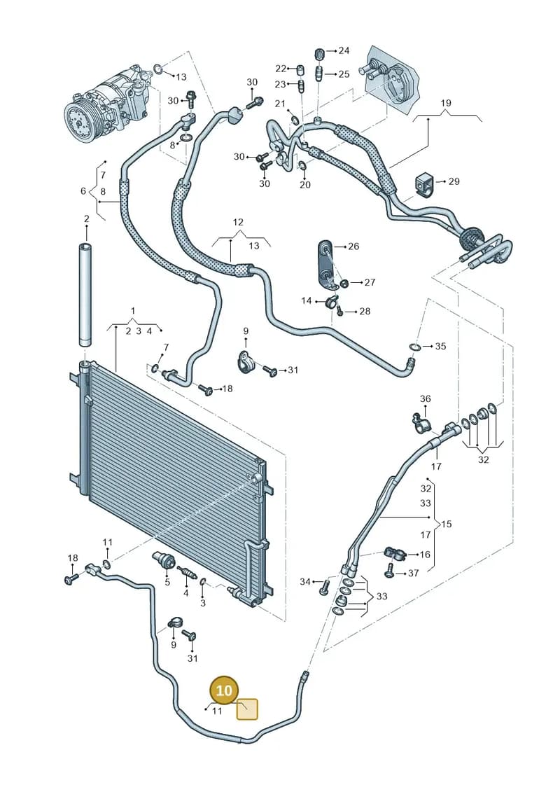 4H0260710AB — Audi A8 (2013-2018) diagram 771260550, position 10