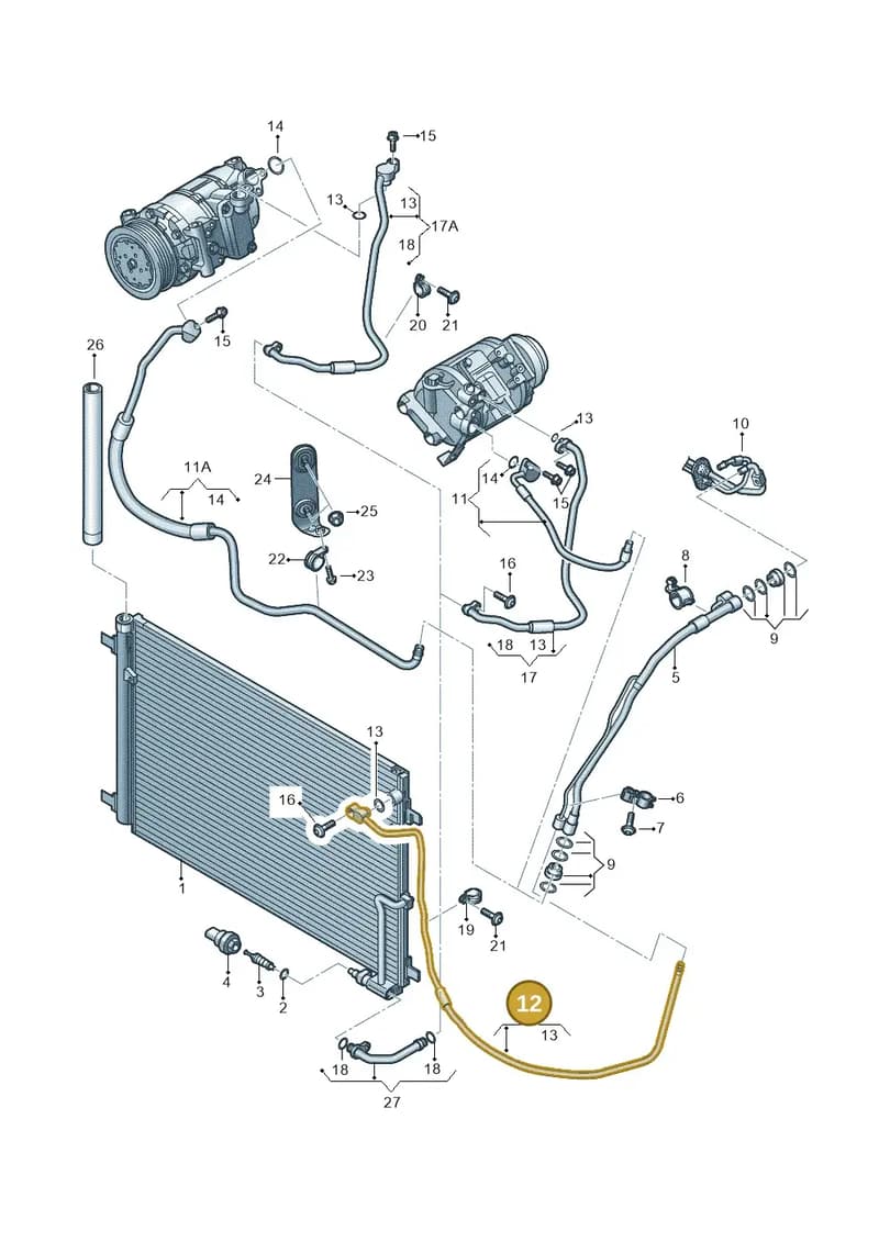 4H0260710R — Audi A8L qu. 3.0 TDI (2009-2014) diagram 696260400, position 12