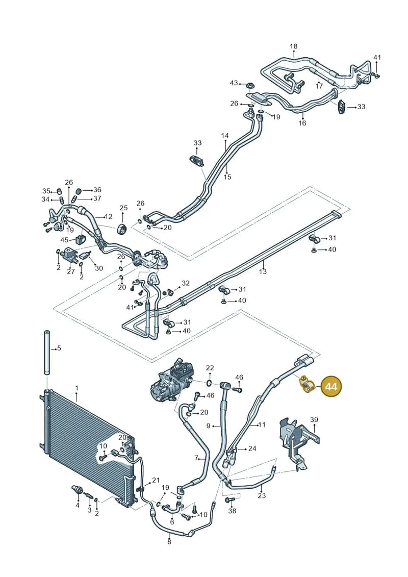 4H0260835C — Audi A8 (2013-2018) diagram 696260500, position 44