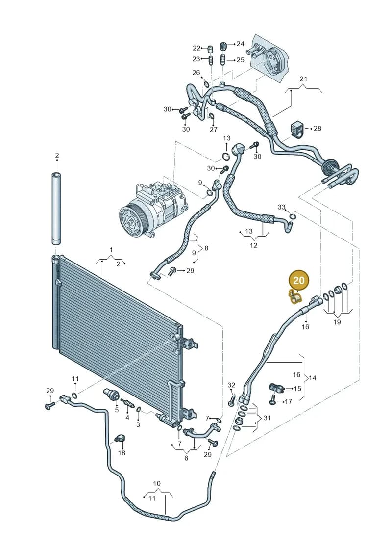 4H0260835C — Audi A8 (2013-2018) diagram 771260400, position 20