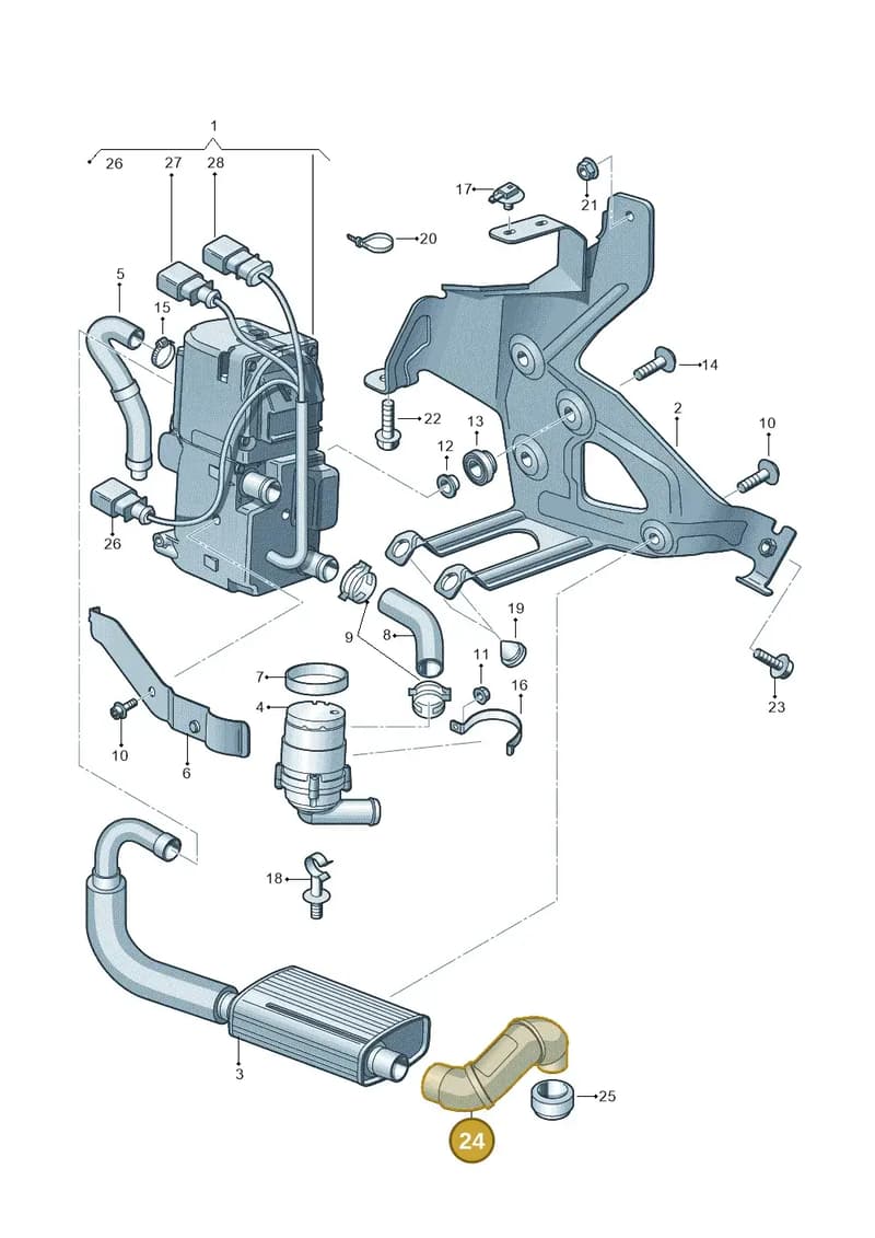 4H0261125A — Audi A8 (2013-2018) diagram 696261000, position 24