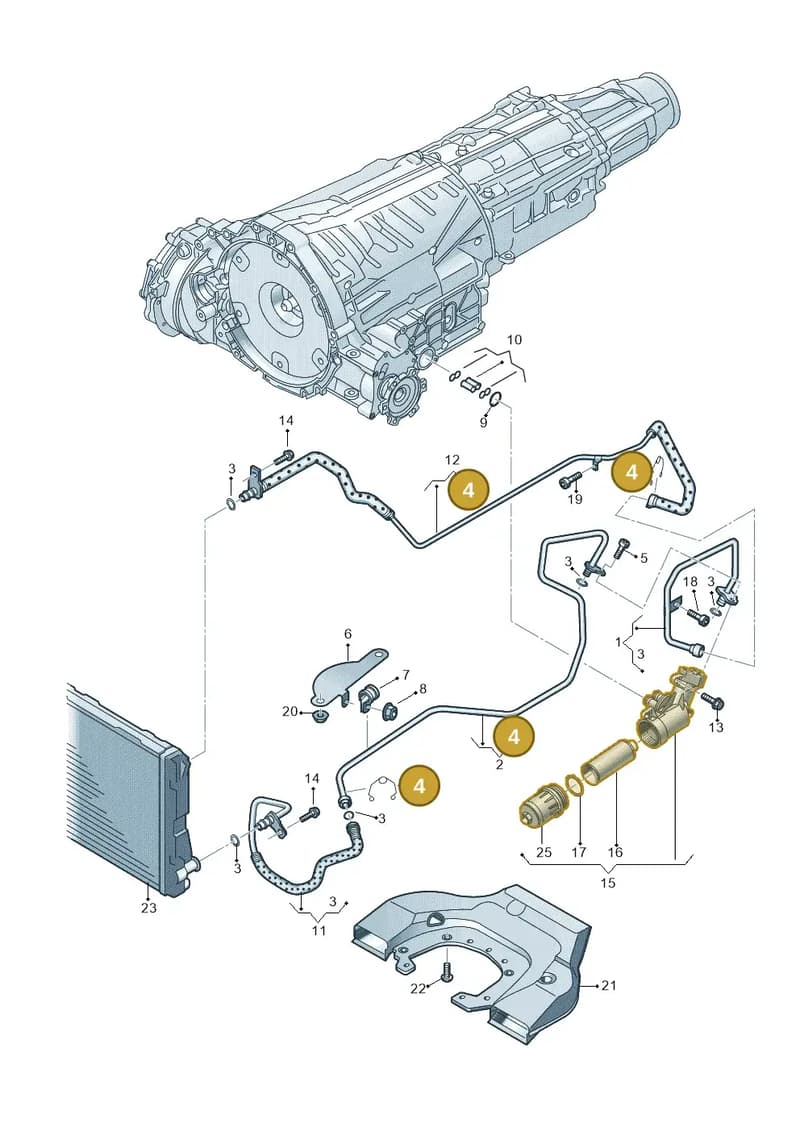 4H0317841F — Audi RS4 Av. qu. 4.2 (2012-2015) diagram 750317500, position 4