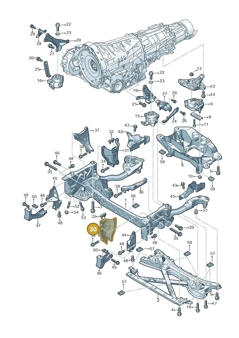 4H0399059E — Audi A8L qu. 3.0 TDI (2009-2014) diagram 696399750, position 30
