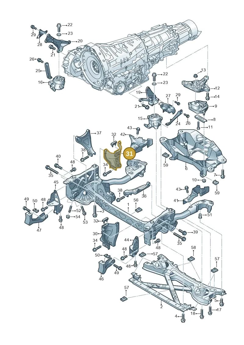 4H0399060E — Audi A8L qu. 3.0 TDI (2009-2014) diagram 696399750, position 31