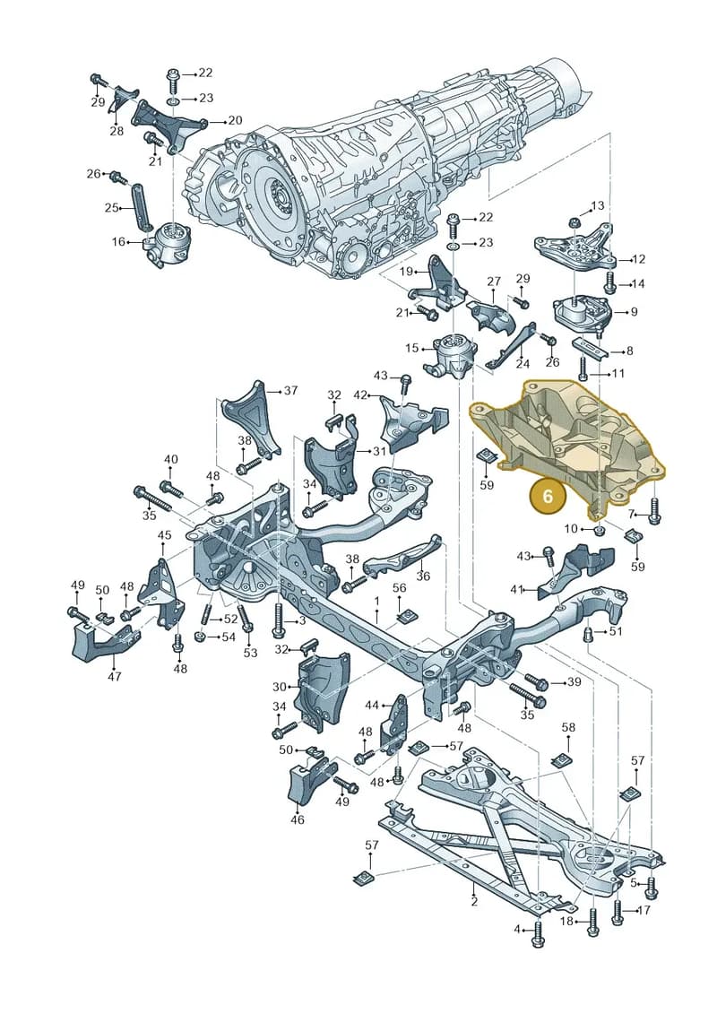 4H0399263AJ — Audi A8 (2013-2018) diagram 696399750, position 6