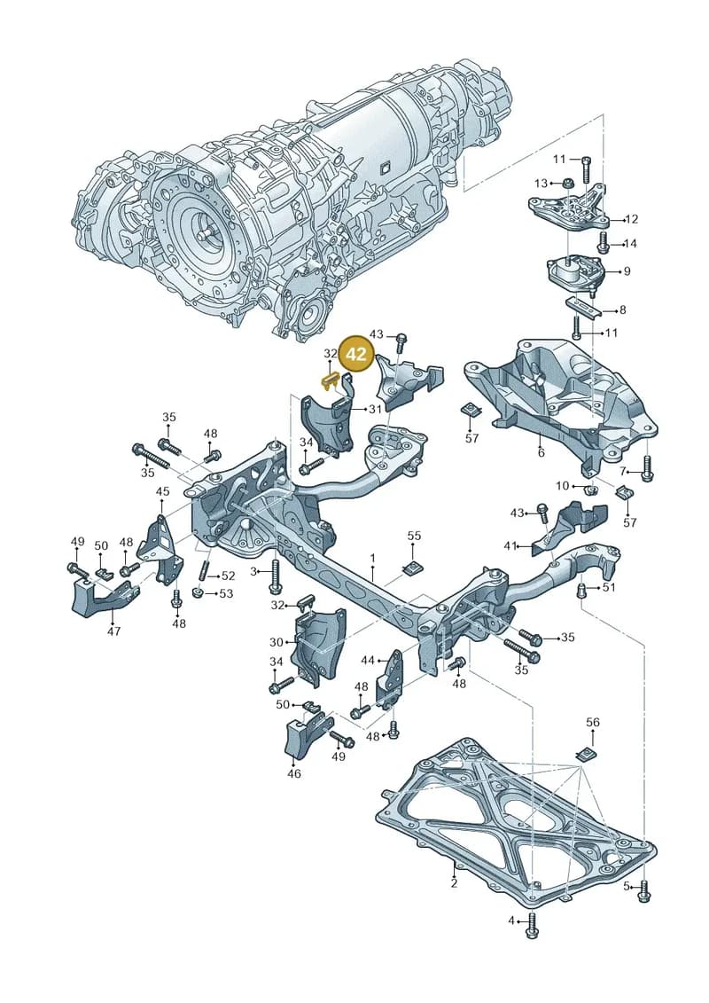 4H0399300A — Audi A8L qu. 3.0 TDI (2009-2014) diagram 696399600, position 42