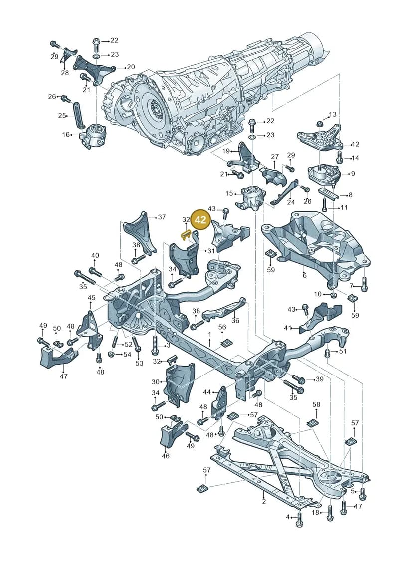 4H0399300A — Audi A8 (2013-2018) diagram 696399750, position 42