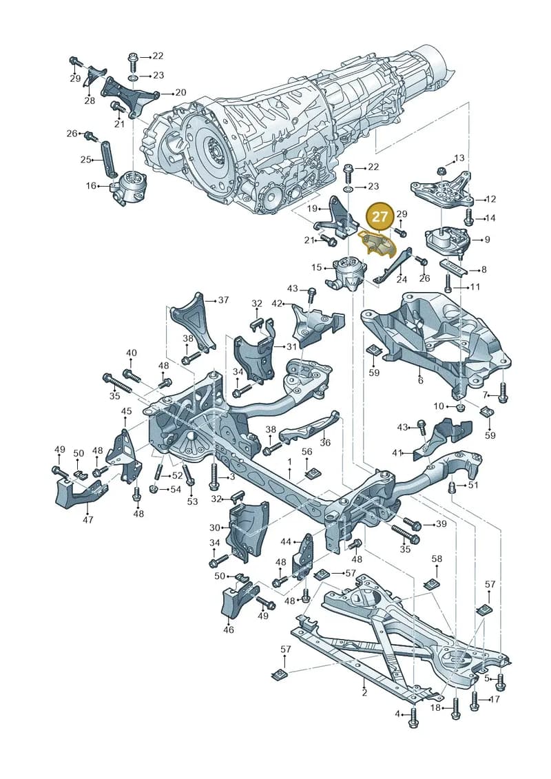 4H0399307A — Audi A8 (2013-2018) diagram 696399750, position 27