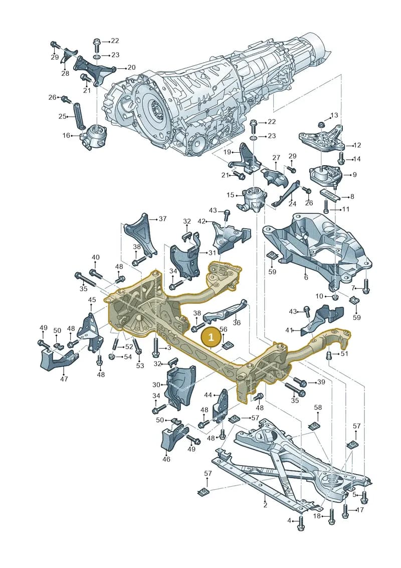 4H0399315AG — Audi A8 (2013-2018) diagram 696399750, position 1