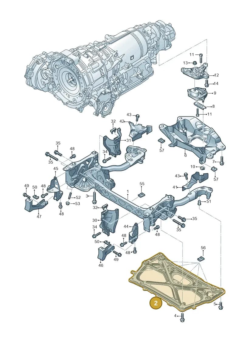 4H0399345Q — Audi A8L qu. 3.0 TDI (2009-2014) diagram 696399600, position 2