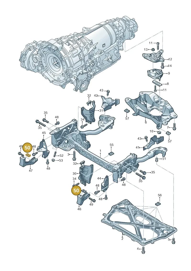 4H0399445A — Audi A8L qu. 3.0 TDI (2009-2014) diagram 696399600, position 50