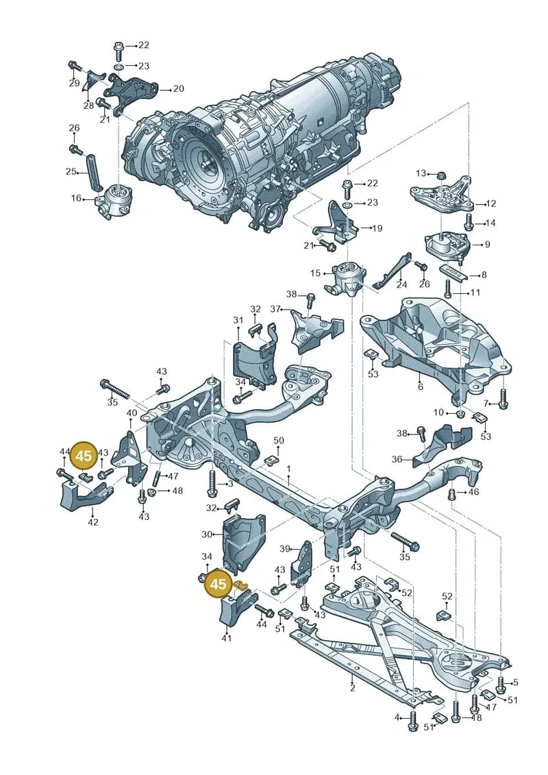 4H0399445A — Audi A8 (2013-2018) diagram 696399620, position 45