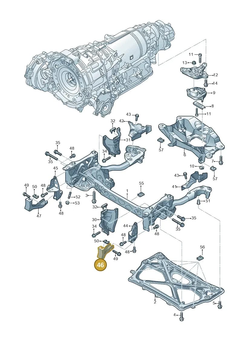4H0399643B — Audi A8L qu. 3.0 TDI (2009-2014) diagram 696399600, position 46