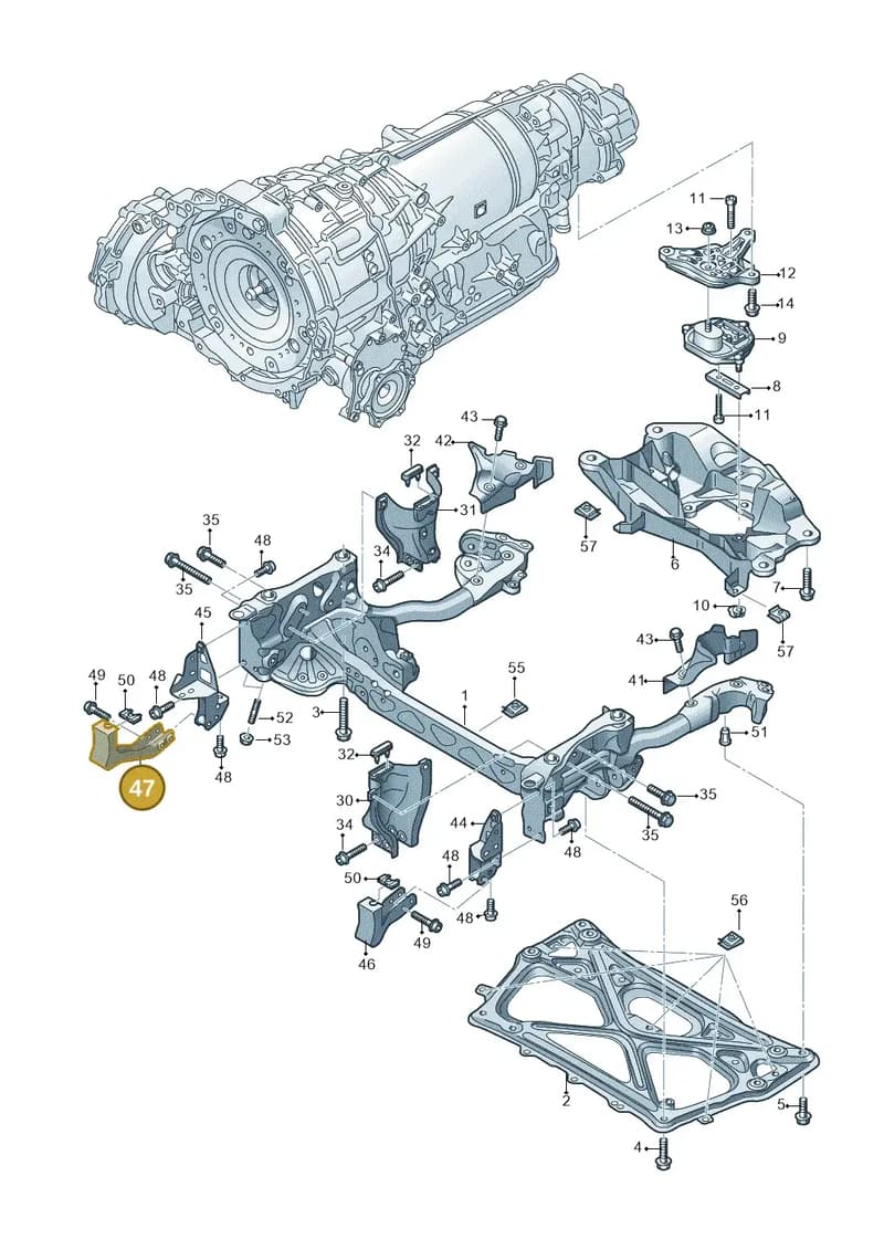 4H0399644B — Audi A8L qu. 3.0 TDI (2009-2014) diagram 696399600, position 47