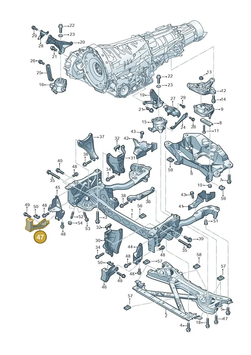 4H0399644B — Audi A8 (2013-2018) diagram 696399750, position 47