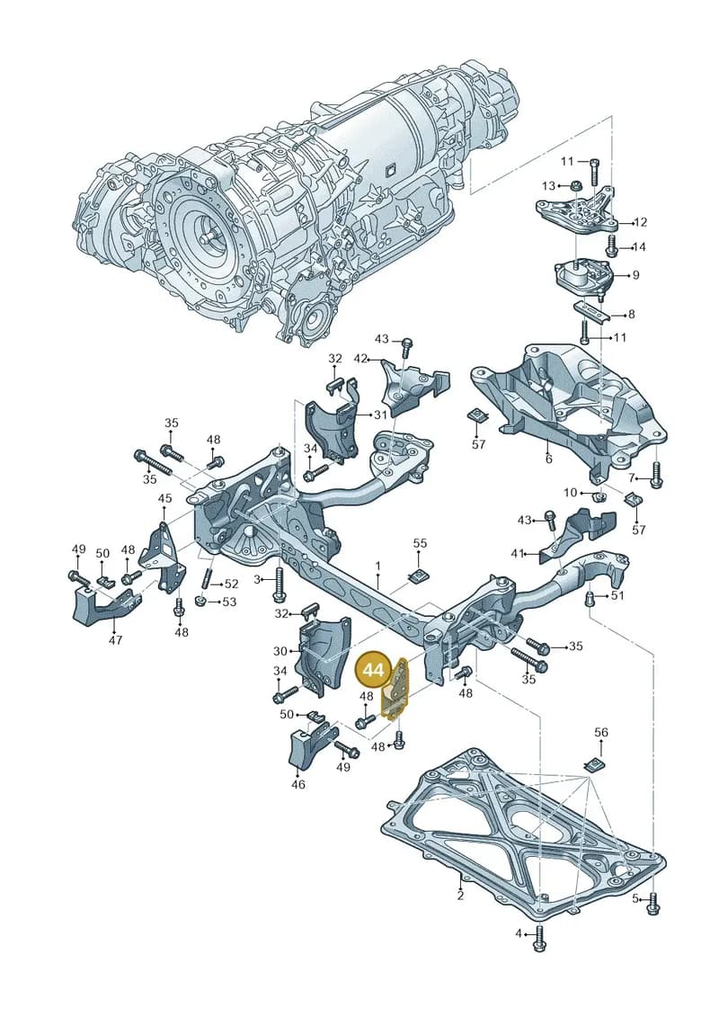 4H0399655B — Audi A8L qu. 3.0 TDI (2009-2014) diagram 696399600, position 44