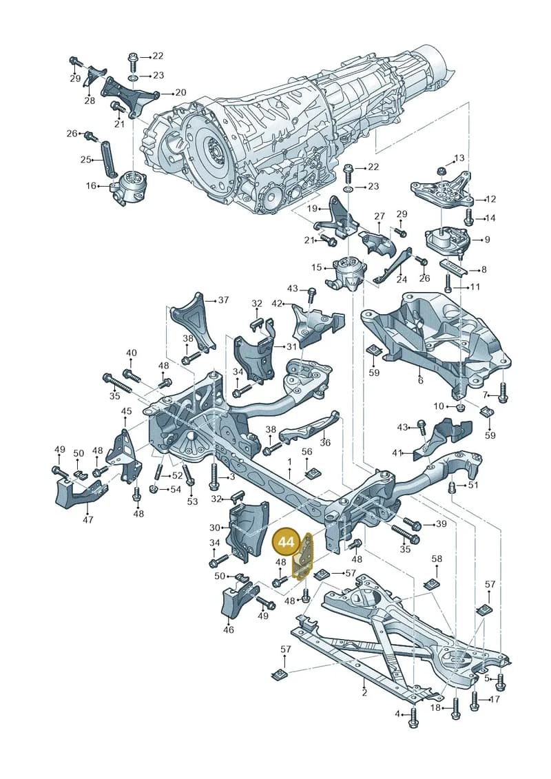 4H0399655B — Audi A8 (2013-2018) diagram 696399750, position 44