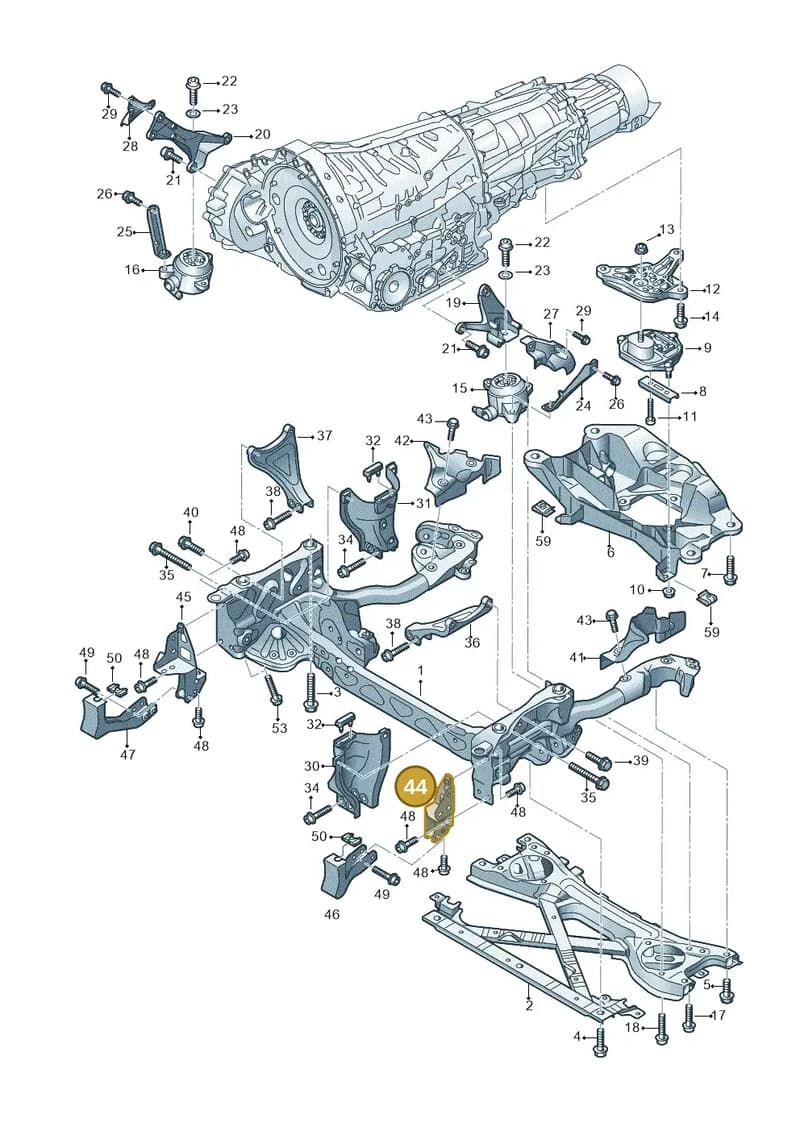 4H0399655B — Audi A8 (2013-2018) diagram 771399900, position 44