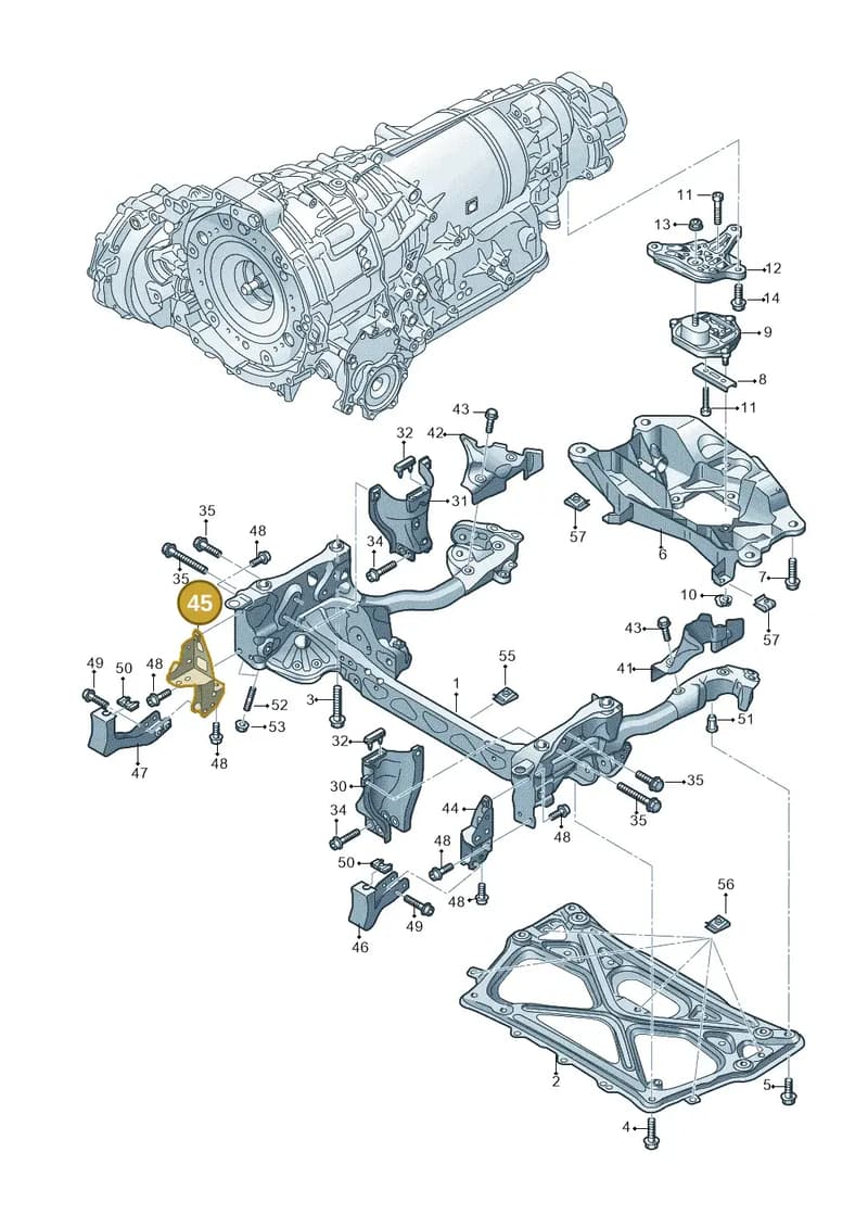 4H0399656B — Audi A8L qu. 3.0 TDI (2009-2014) diagram 696399600, position 45