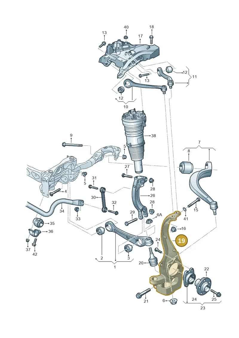 4H0407254L — Audi A8L qu. 3.0 TDI (2009-2014) diagram 696407010, position 19