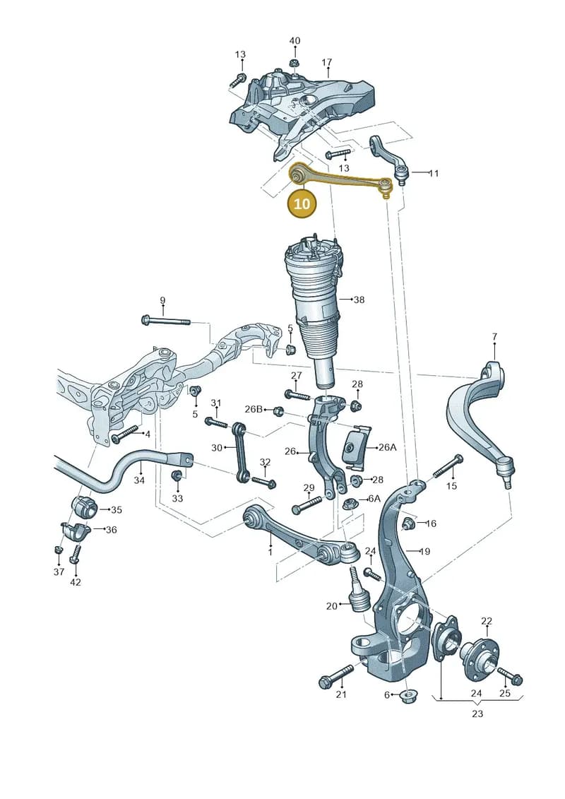 4H0407506F — Audi A8 (2013-2018) diagram 771407000, position 10