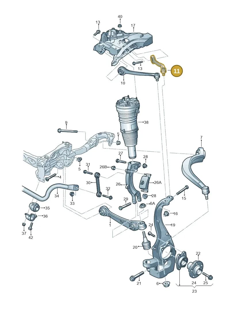 4H0407510F — Audi A8 (2013-2018) diagram 771407000, position 11