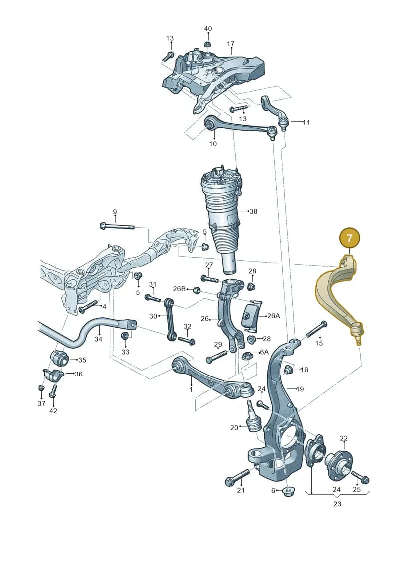 4H0407693G — Audi A8 (2013-2018) diagram 771407000, position 7