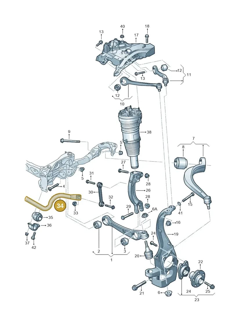 4H0411309 — Audi A8L qu. 3.0 TDI (2009-2014) diagram 696407010, position 34