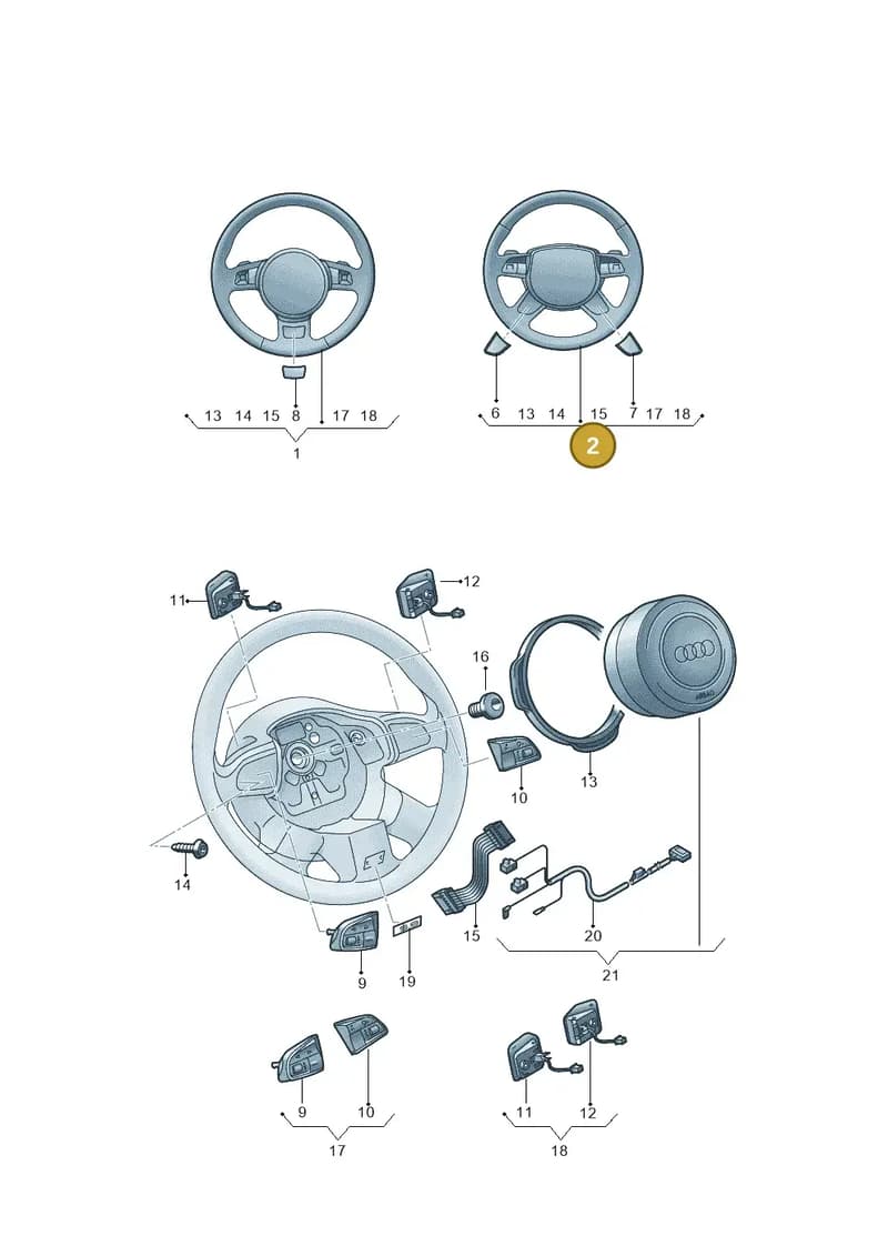 4H0419091AAINY — Audi A8L qu. 3.0 TDI (2013-2018) diagram 771419000, position 2