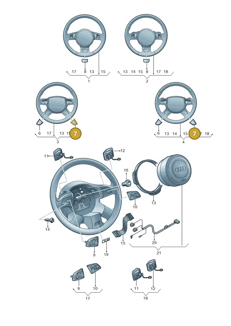4H0419673CINZ — Audi A7 Sportback (2014-2018) diagram 696419000, position 7