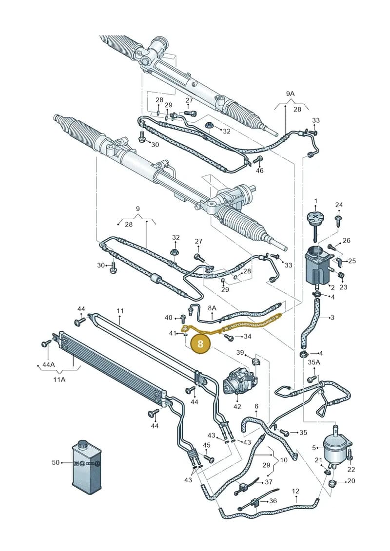 4H0422893BL — Audi A8 (2013-2018) diagram 696422850, position 8