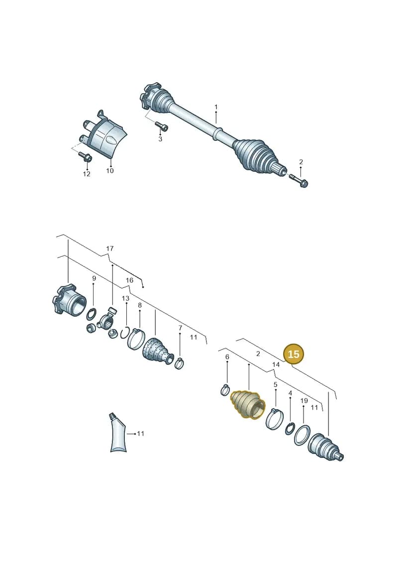 4H0498099B — Audi A8 (2013-2018) diagram 696407600, position 15