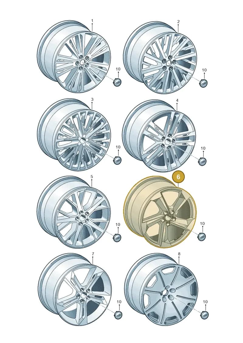 4H0601025DB — Audi A8 (2017-2025) diagram 838601910, position 6