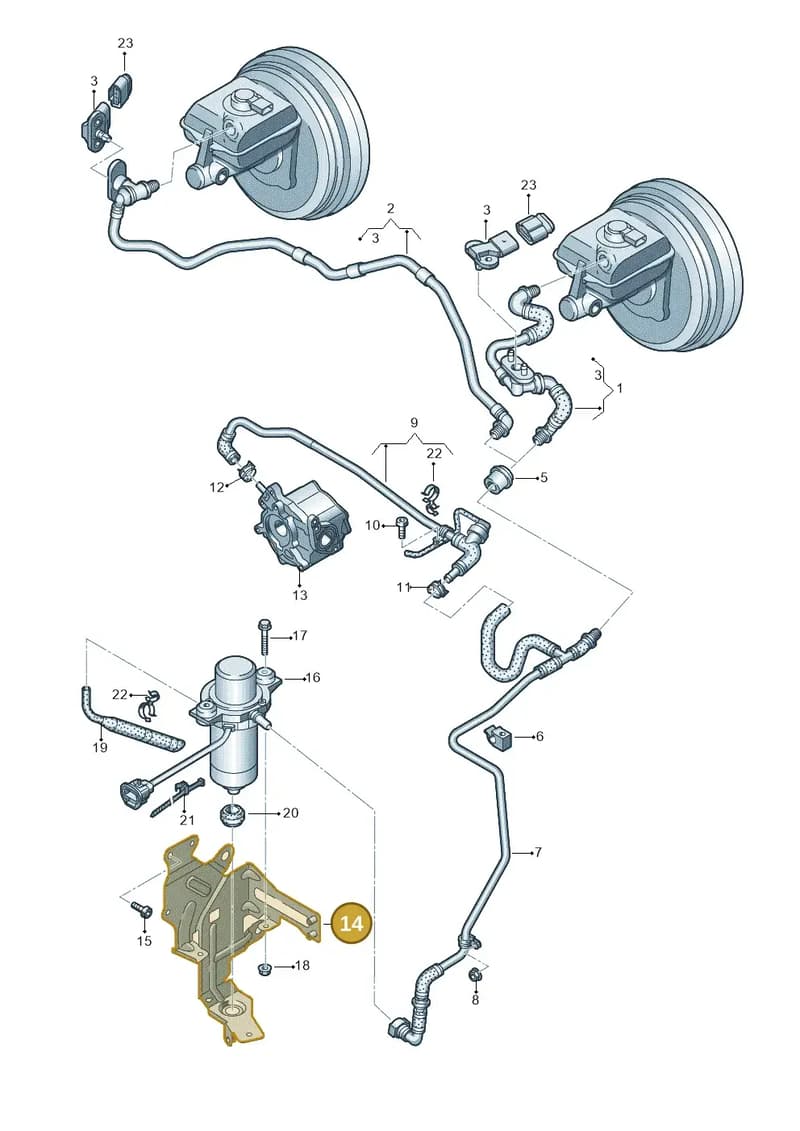 4H0614119E — Audi A8 (2013-2018) diagram 696611830, position 14
