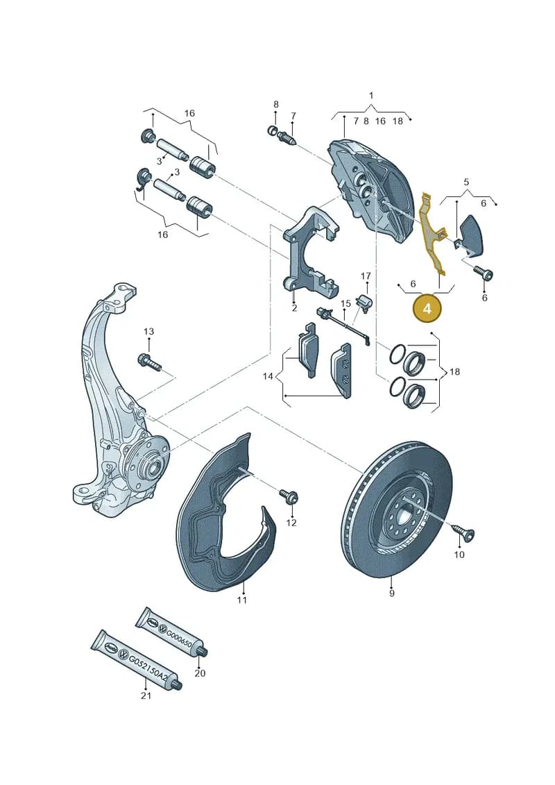 4H0615269 — Audi A7 Sportback (2014-2018) diagram 696615500, position 4