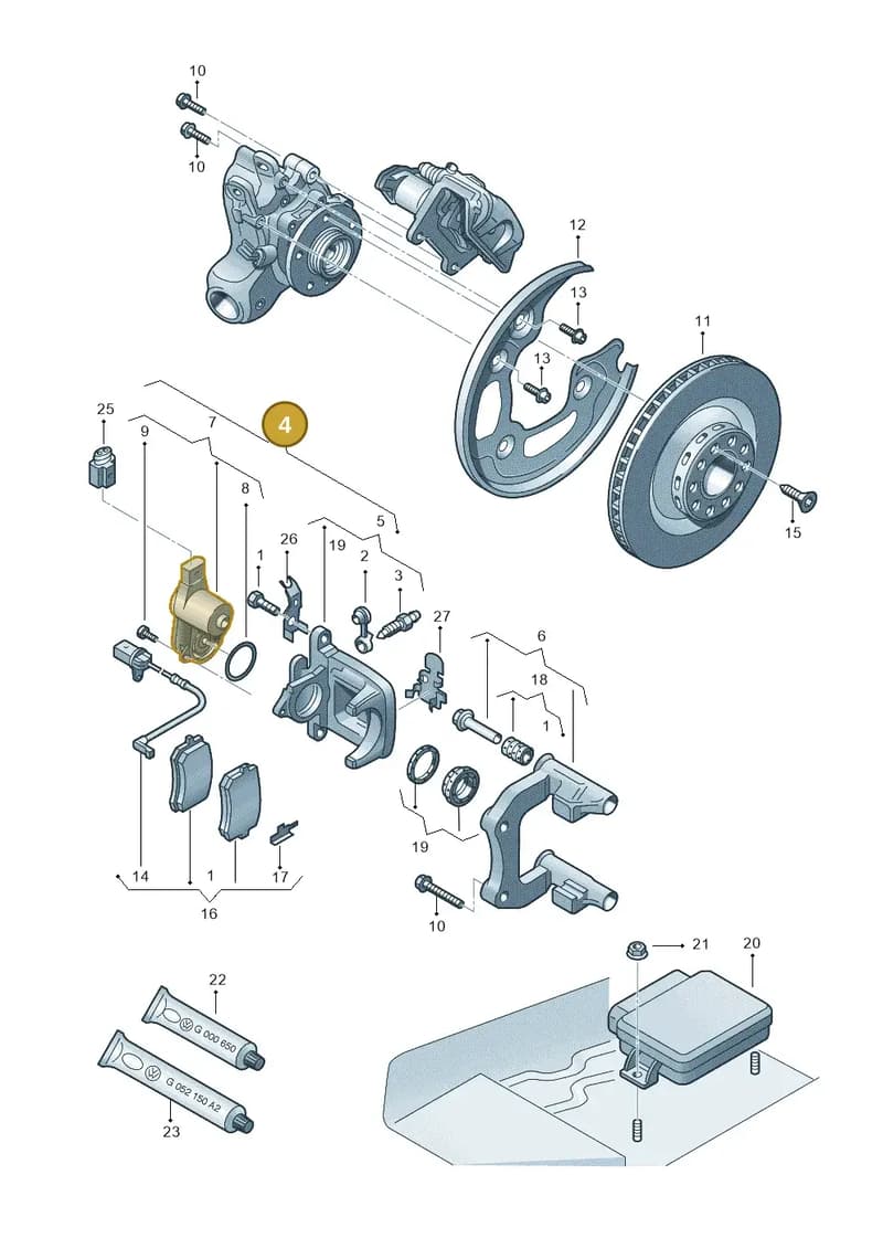 4H0615404 — Audi A8L qu. 3.0 TDI (2009-2014) diagram 696615650, position 4