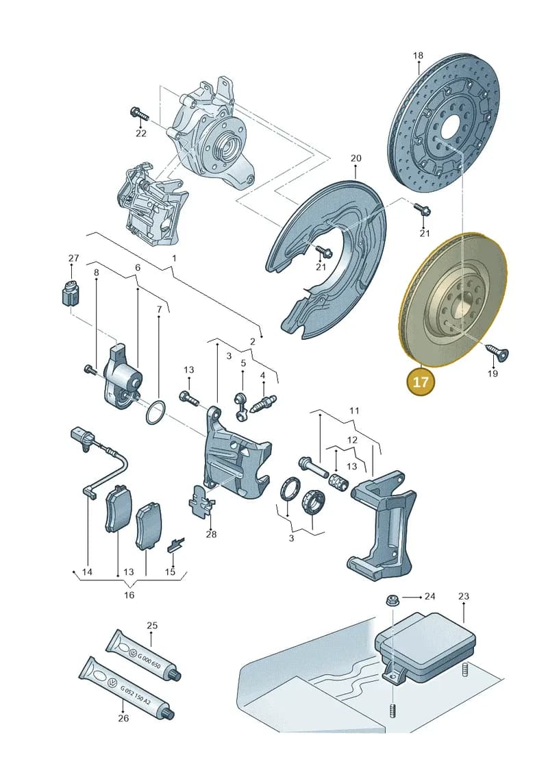 4H0615601Q — Audi A8 (2013-2018) diagram 771615650, position 17