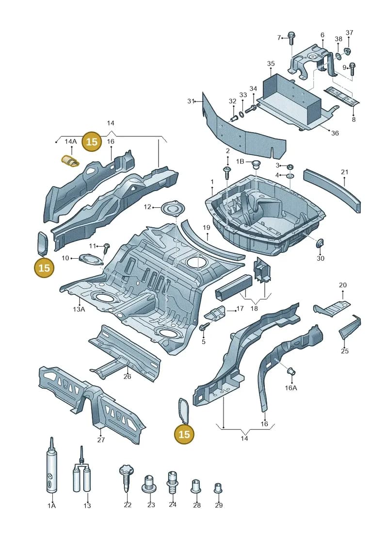 4H0802133D — Audi A8 (2013-2018) diagram 696803250, position 15