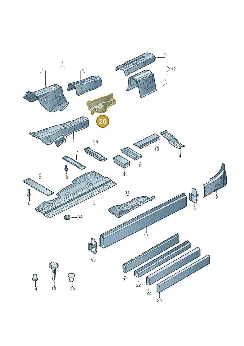 4H0802602TA — Audi A8 (2013-2018) diagram 696803150, position 20