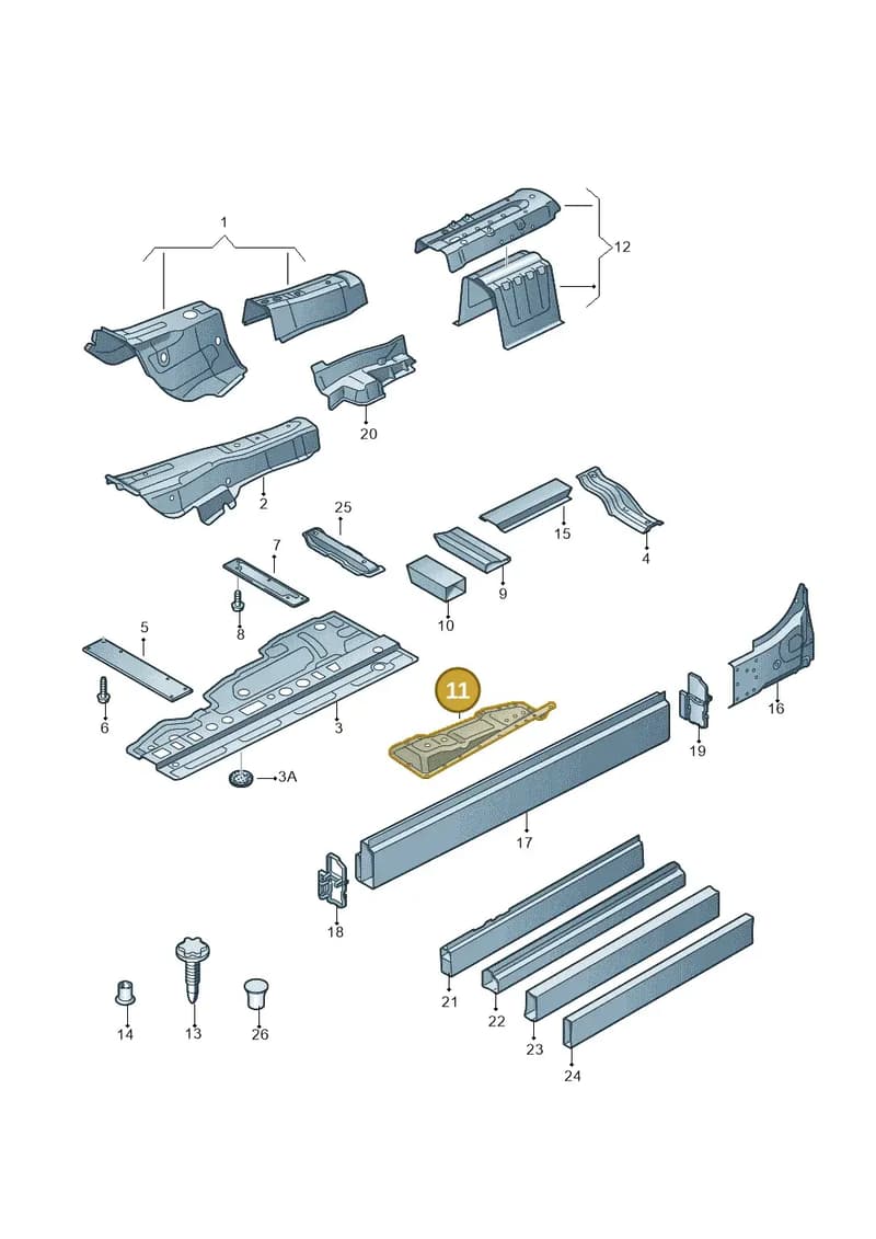 4H0802762D — Audi A8 (2013-2018) diagram 696803150, position 11