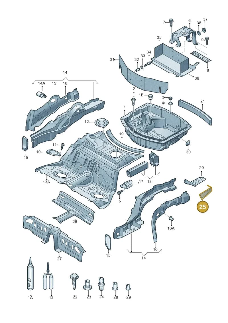 4H0802855B — Audi A8 (2013-2018) diagram 696803250, position 25
