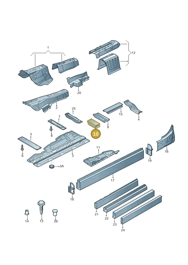 4H0803233TB — Audi A8 (2013-2018) diagram 696803150, position 10
