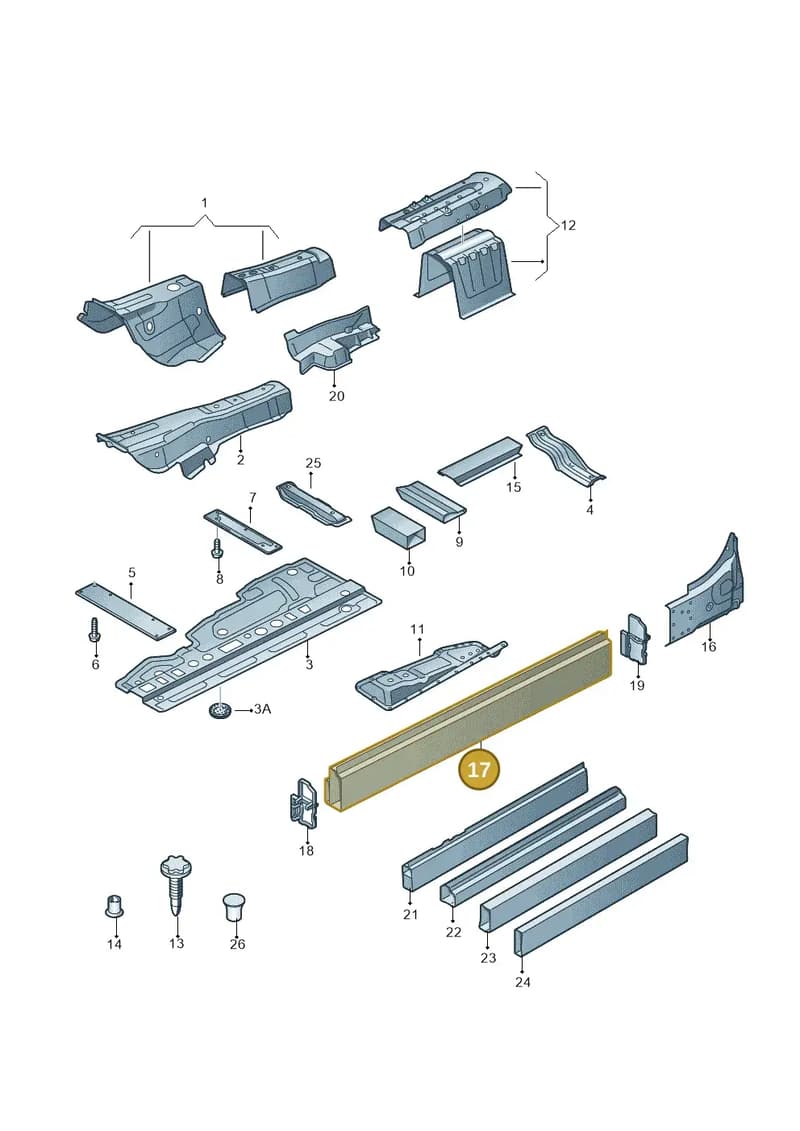 4H0803751TA — Audi A8 (2013-2018) diagram 696803150, position 17