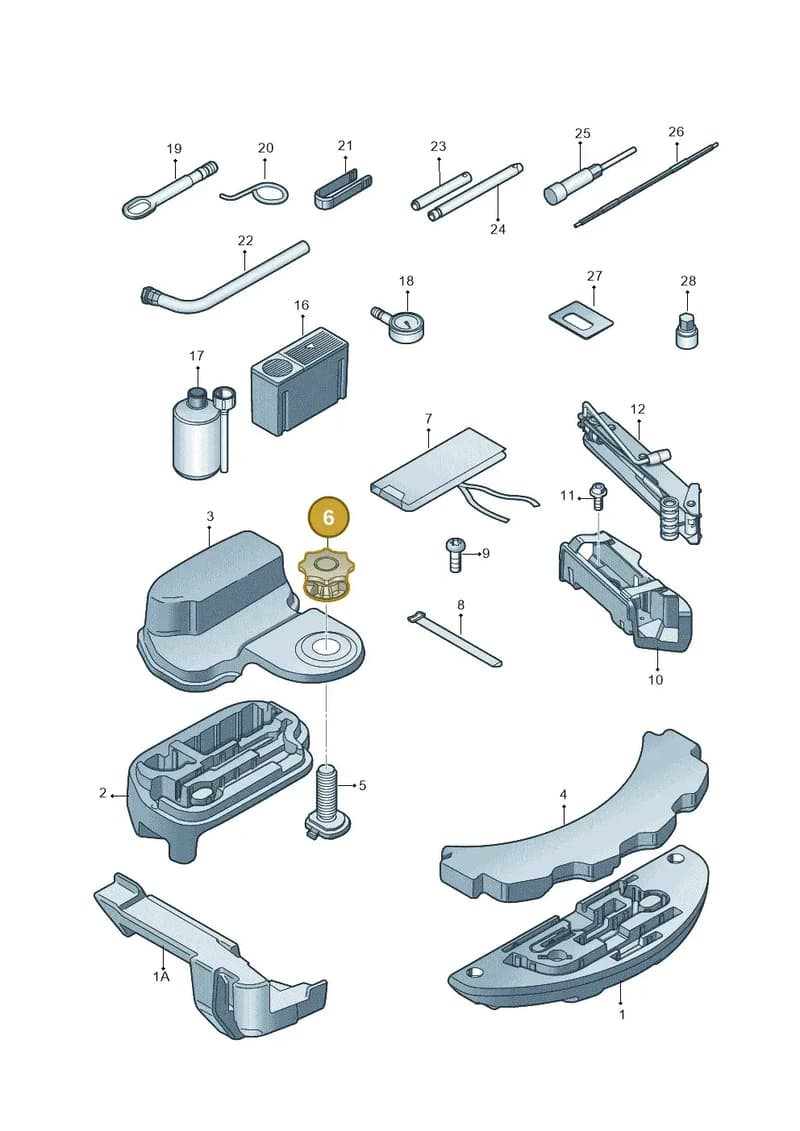 4H0803899A — Audi A8L qu. 3.0 TDI (2009-2014) diagram 696011100, position 6