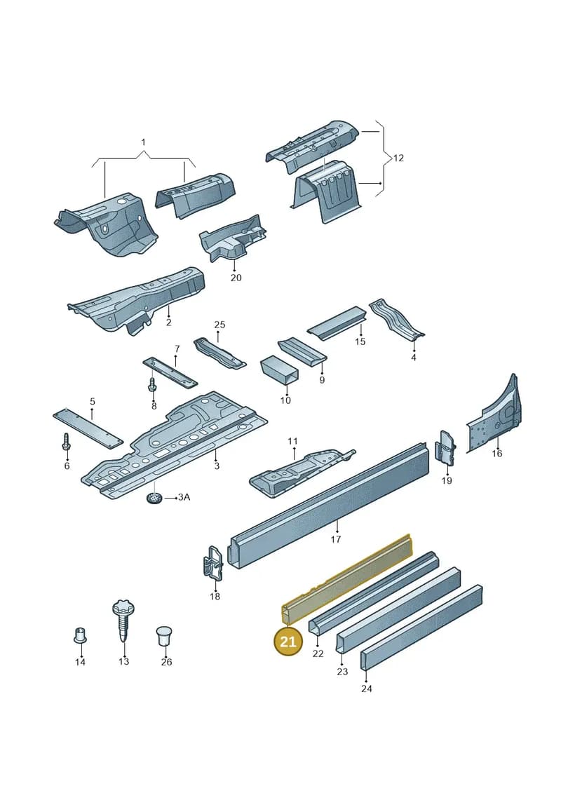 4H0804325 — Audi A8 (2013-2018) diagram 696803150, position 21