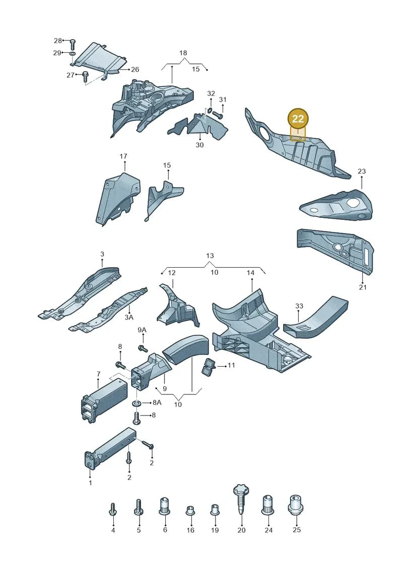 4H0805117TA — Audi A8 (2013-2018) diagram 696805100, position 22