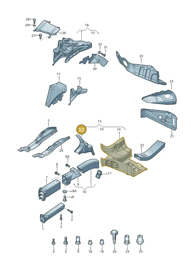 4H0805144D — Audi A8 (2013-2018) diagram 696805100, position 12